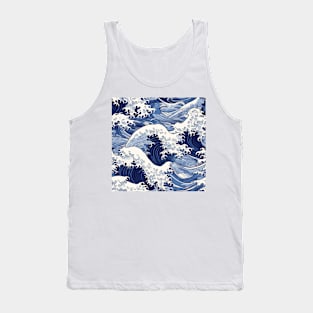 Ephemeral Crests: Hokusai Waves Reimagined Tank Top